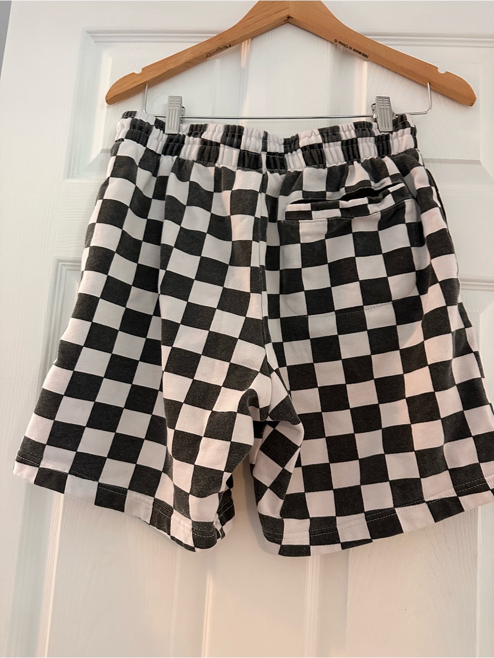 Urban Outfitters Black & White Checkered Drawstring Athletic Shorts - Picture 5 of 8